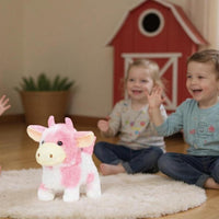 Easfan Walking Dog Toy for Kids Barking Interactive Puppy Stuffed - Pink_Cow - image 4