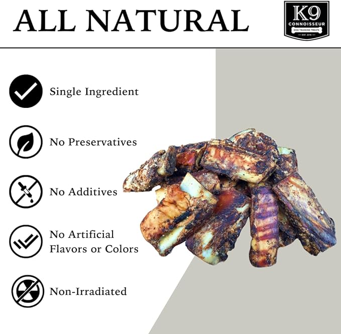K9 Connoisseur Single Ingredient Dog Bones Made in USA for Small Breed Dogs All Natural Meaty Beef Chew Treat Bone Best for Puppies Up to 15 Pounds (8 Pk of 5 Ribblets)
