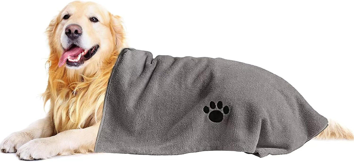 Puomue 2 Pack Microfiber Dog Towels for Drying Dogs - Grey / 40 x 23.6 inches - 1 Pack