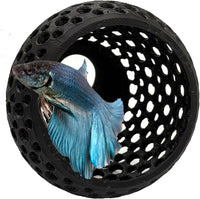 CTWPets Betta Bulb Hide 2.0, Betta Bed & Aquarium Cave - Stealth Black