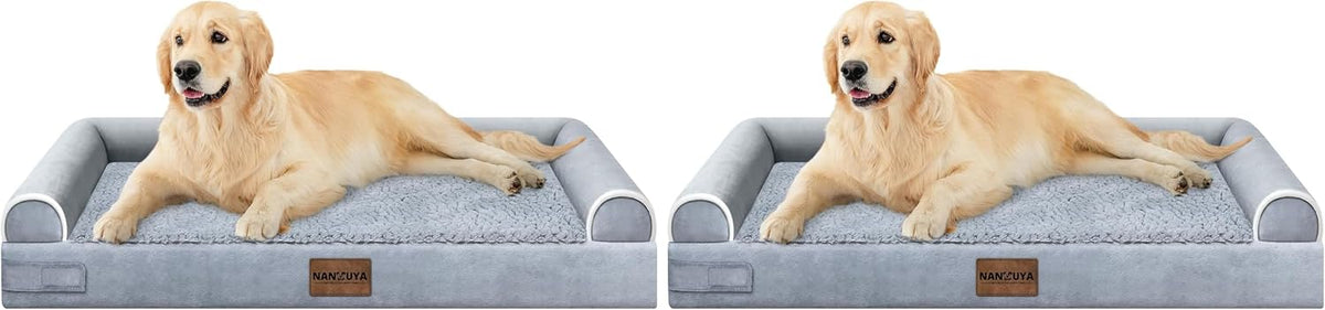 Orthopedic Dog Bed for Large Dogs - Light Grey / 36.0"L x 27.0"W x 6.5"Th (Pack of 2)