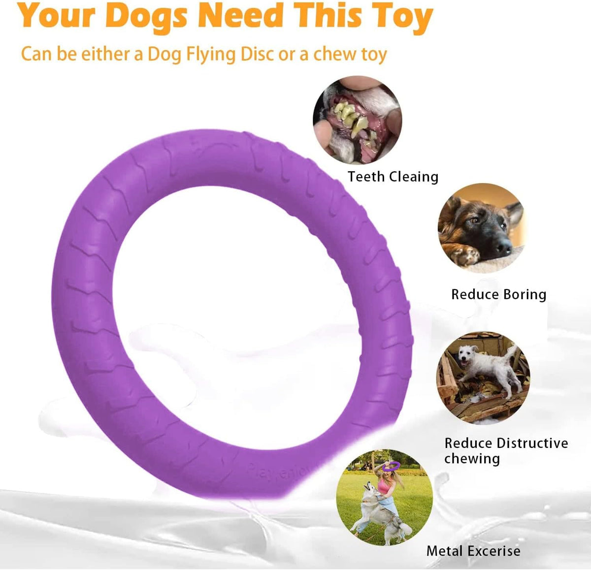 XL Large Indestructible Dog Toys - Medium/Large Size Purple - image 3