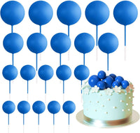 ASTARON 20 Pcs Gold Balls Cake Topper Decorations for Birthday Cake - Royal Blue