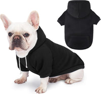 Dog Basic Hoodie Soft Dog Clothes Cold Weather Sweaters for Medium - Black / L (Back: 20.47",Chest: 28.35",20-35lbs)