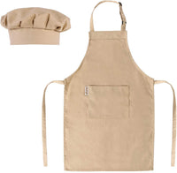 Aurya kids apron and chef hat set in light blue with front pocket and adjustable strap - view 7