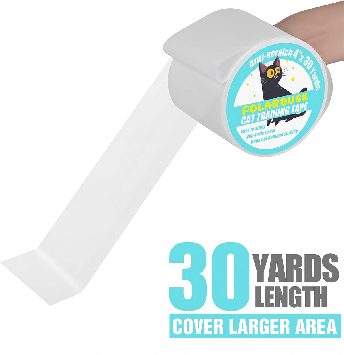 Anti Cat Scratch Tape: 4 inches x 30 Yards Cat Training Tape 100% - 4 Inches X 30 Yards - image 4