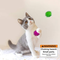 AUEAR, 20 Pack Sparkle Balls 1.5 Inches Tinsel Poms for Cats Pets Assorted Colors