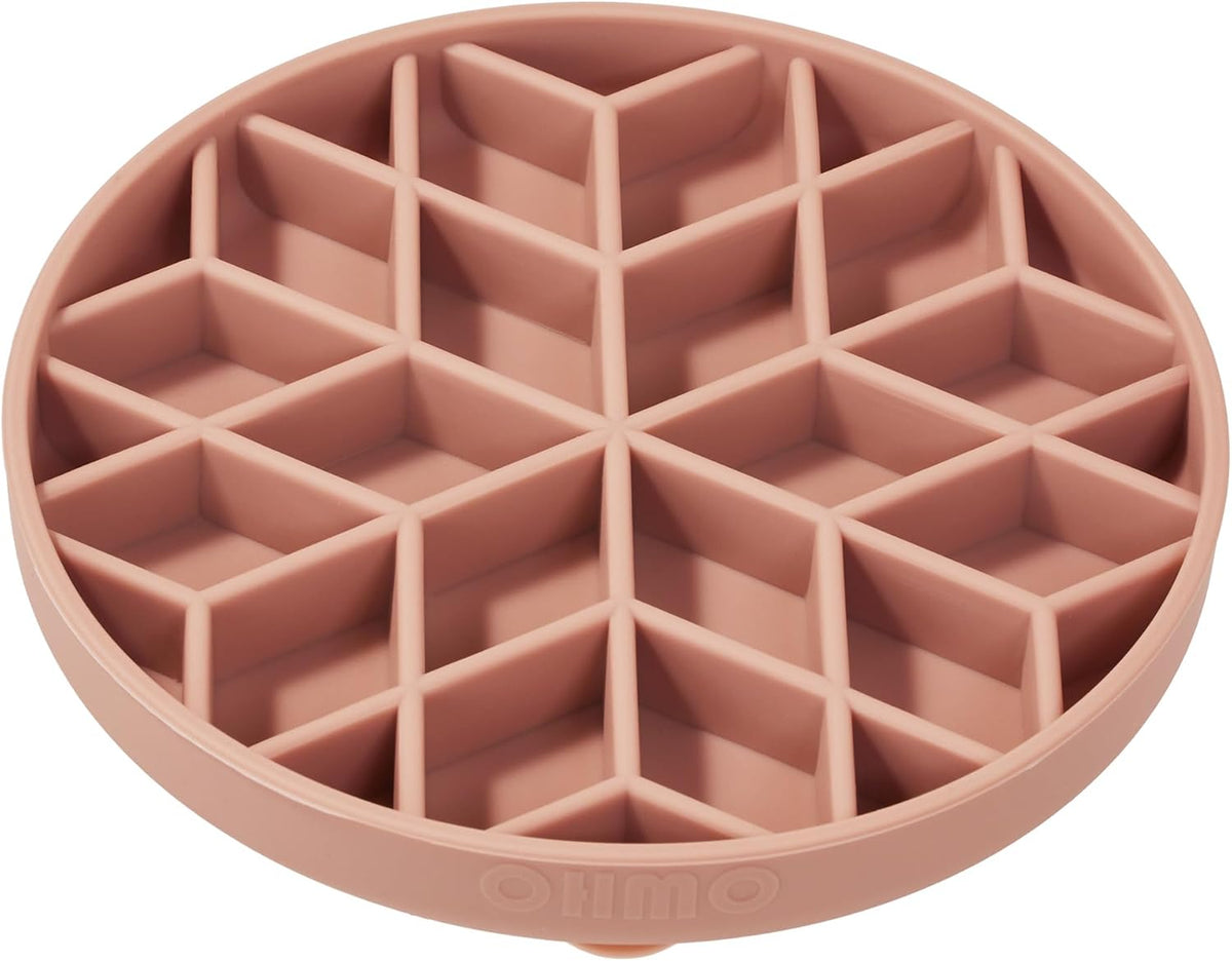 OHMO Slow Feeder Dog Bowl, 5.9" Lick Mat for Dogs, Tree of Life - Coral / Diamond-S(5.9")