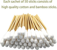 Long Cotton Swabs for Dog Ear Cleaning, 800pcs, 4.7 Inch Biodegradable Cotton Tips, Eco-Friendly Bamboo Cotton, Pet Ear Care & Wound Treatment, 16 Resealable Bags