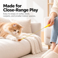Cat Teaser Wands 2 Pack, Natural Feather, Two Feather Styles – Essentials for Cats - Yellow Mini - image 4