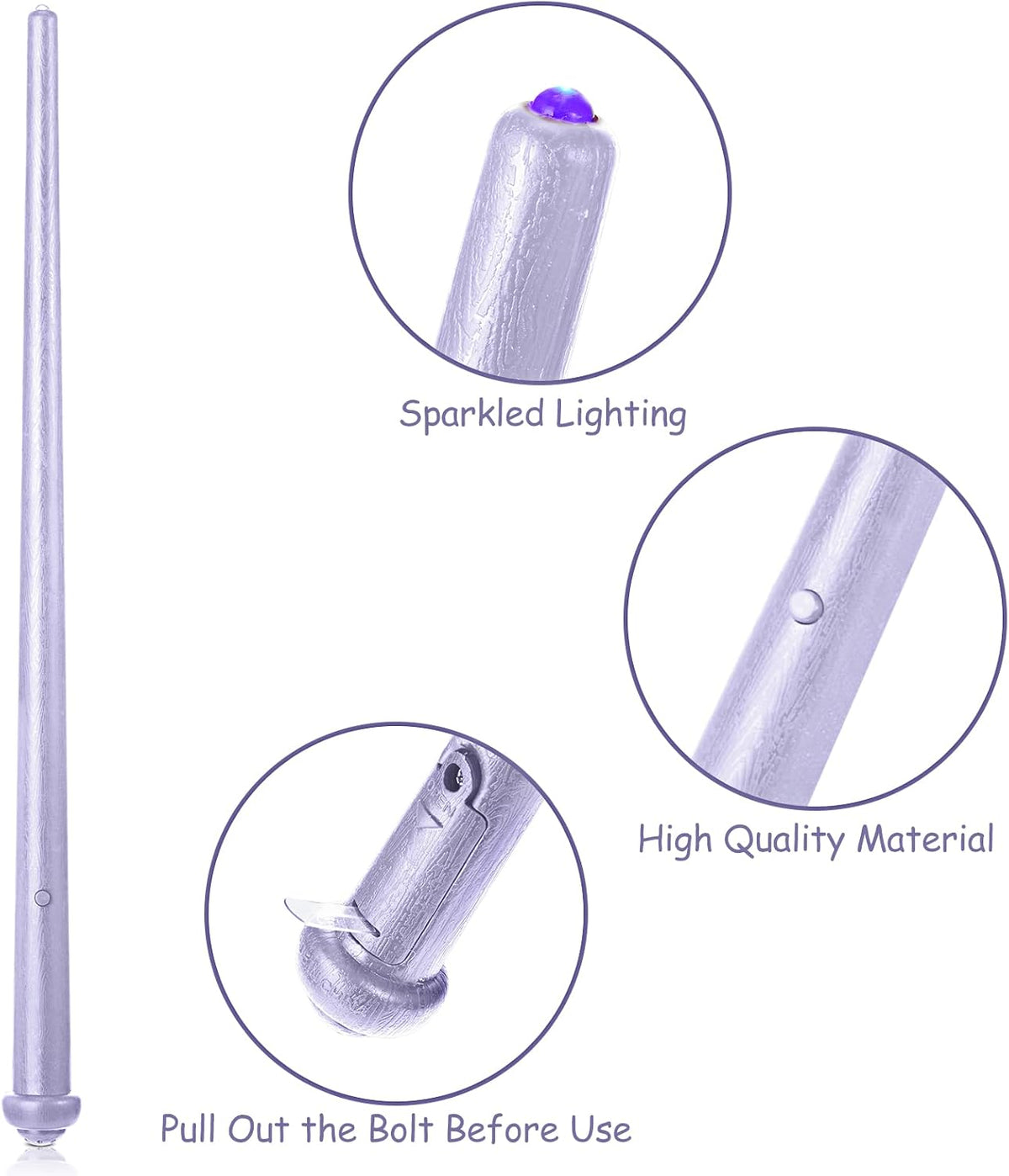Skylety three light up magic wands in pink, purple and blue - view 28