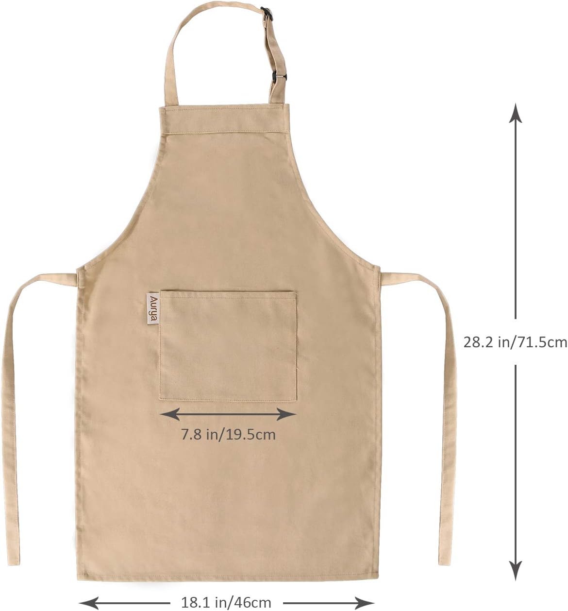 Aurya kids apron and chef hat set in light blue with front pocket and adjustable strap - view 31