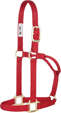Weaver Equine Nylon Horse Halter, Triple-Ply Cheek Design, Original Non Adjustable Halters for Horses, Equine Tack,Average Size, Black