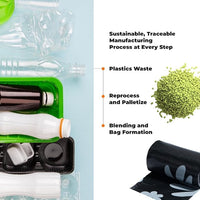 Best Pet Supplies Poop Bags for Dogs, 50% Post-Consumer Recycled Content dog waste bags on rolls, fits all poop bag holders for leashes - Black, 600 Count, Unscented