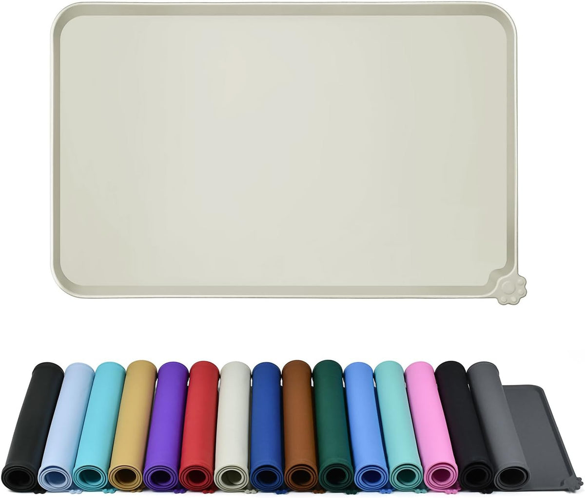 Reopet Silicone Pet Feeding Mat - Beige / 24" x 16"