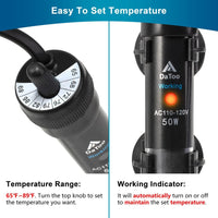 DaToo Aquarium Heater Adjustable 50W Submersible Fish Tank Heater - 50Watt - image 4