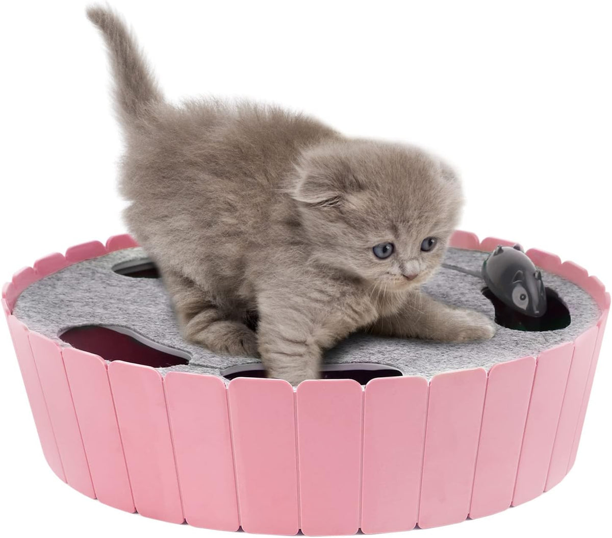 Pawaboo Interactive Cat Toy with Running Mouse - P-Pink