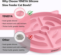 YINEYA 2 Pcs Silicone Slow Feeder Cat Bowl - image 4