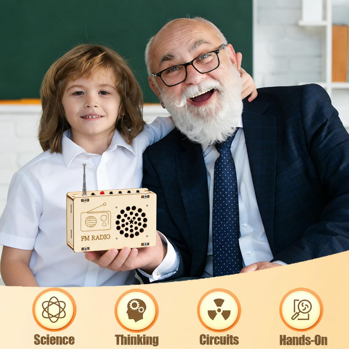 ANNISOKA DIY wooden radio STEM kit for kids with antenna - view 2