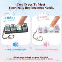 2 Pcs LED Keyboard Fidget Toy for Adults - Pink Creamy+blue Switch - image 2
