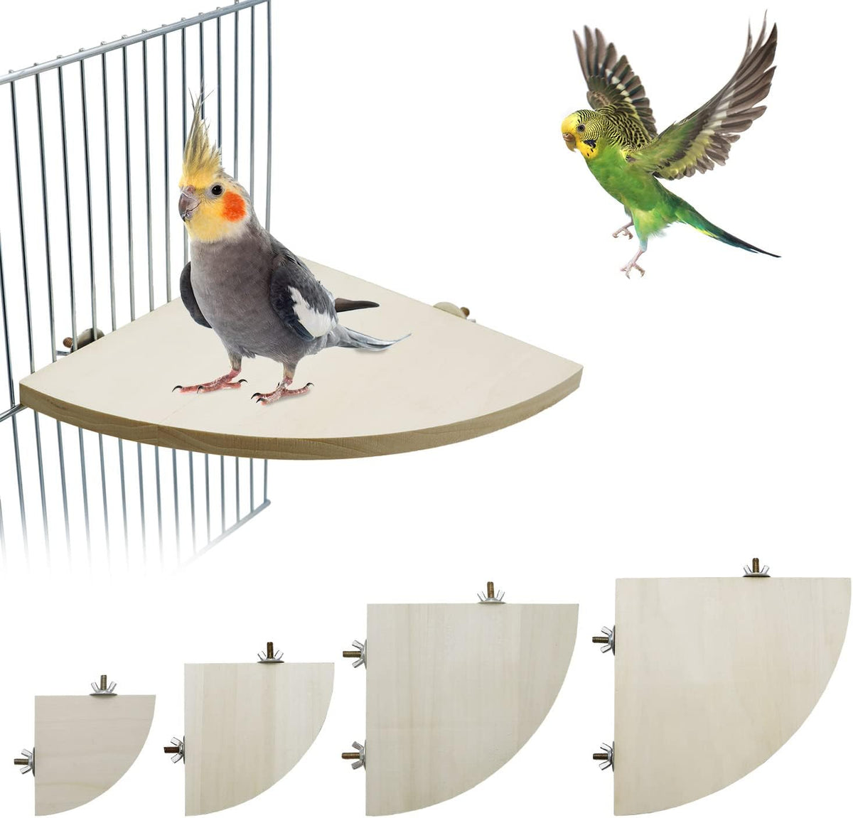 Litewoo Bird Parrot Corner Perch Flat Platform Stand for Cage - L: 6.69*6.69inch - image 4