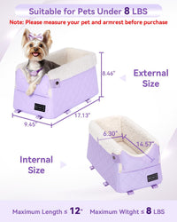 PETSFIT Center Console Dog Car Seat with Adjustable Seat-Rail Anchor - Purple / Small - image 3
