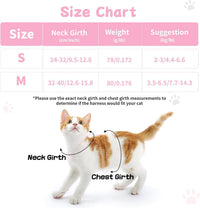 Cat Harness and Leash Set, Escape Proof Soft Vest Walk Pink XS – Essentials for Cats - Pink-Plaid / Medium - image 2