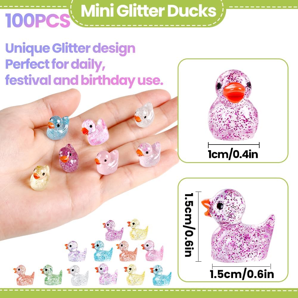 DULEFUN 150 mini resin animal and duck figurines in bright colors - view 23