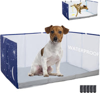Dog Litter Box with High Walls - Blue star / M-36''Lx23.6''Wx16''H