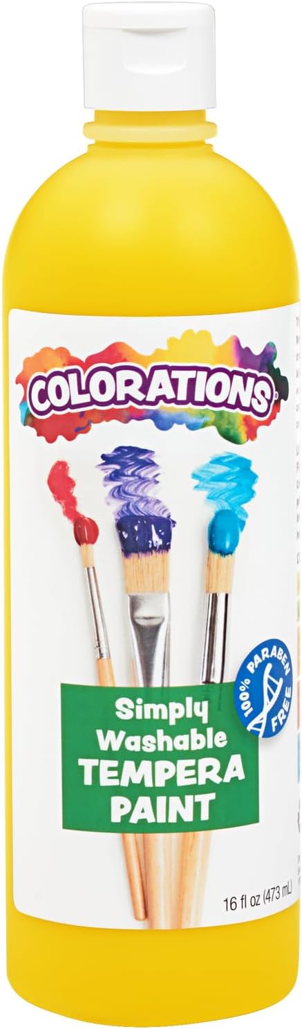 Colorations-WSTYE Washable Tempera Paint, Yellow, Non Toxic