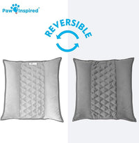 Paw Inspired Snuggle Bunny Bolster Bed for Rabbits, Cats, Dogs and Other Small Pets, Reversible Fleece Flop Bedding with Padded Sides (Gray/Light Gray)