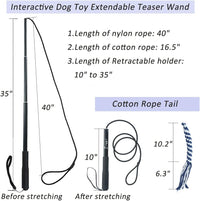 Flirt Pole for Dogs, Interactive Teaser Wand with 1 Fleece Rope Toy for Chase and Tug of War - image 2