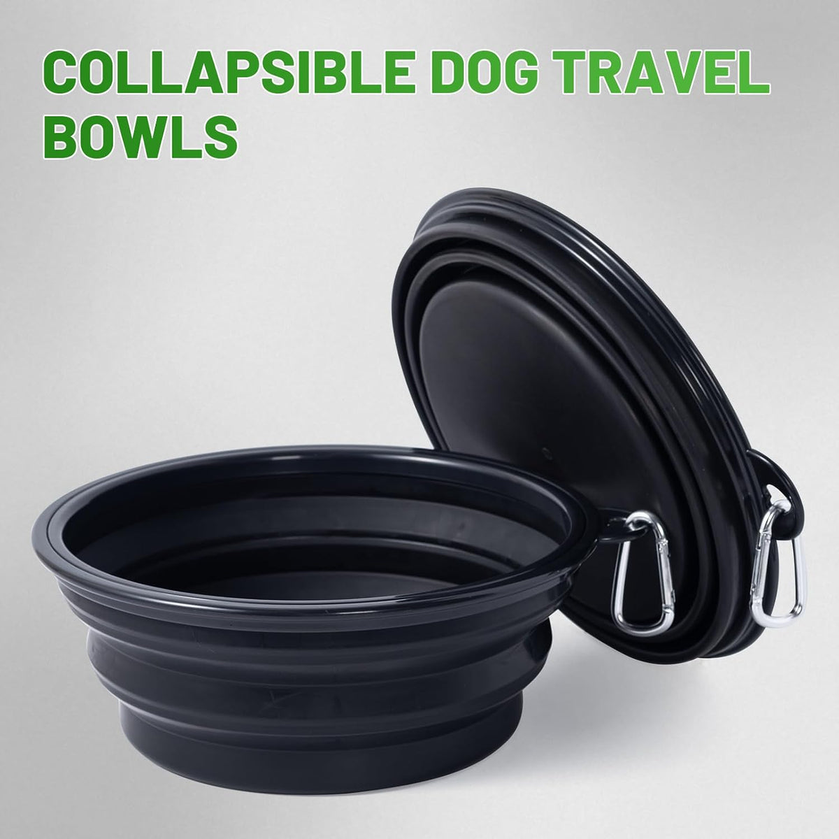 Dog Bowl Pet Collapsible Bowls - Jumbo / Black+Black - image 4