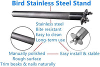 Litewoo Stainless Steel Parrot Perch Grinding Stand for Large Bird - S: 7.19x 0.75inch - image 3