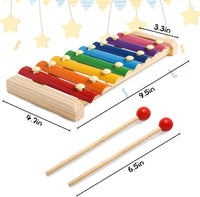 MCPINKY Xylophone for kids 2 Mallets, Wooden, Rainbow – Fun for Kids & Family - Medium - image 3