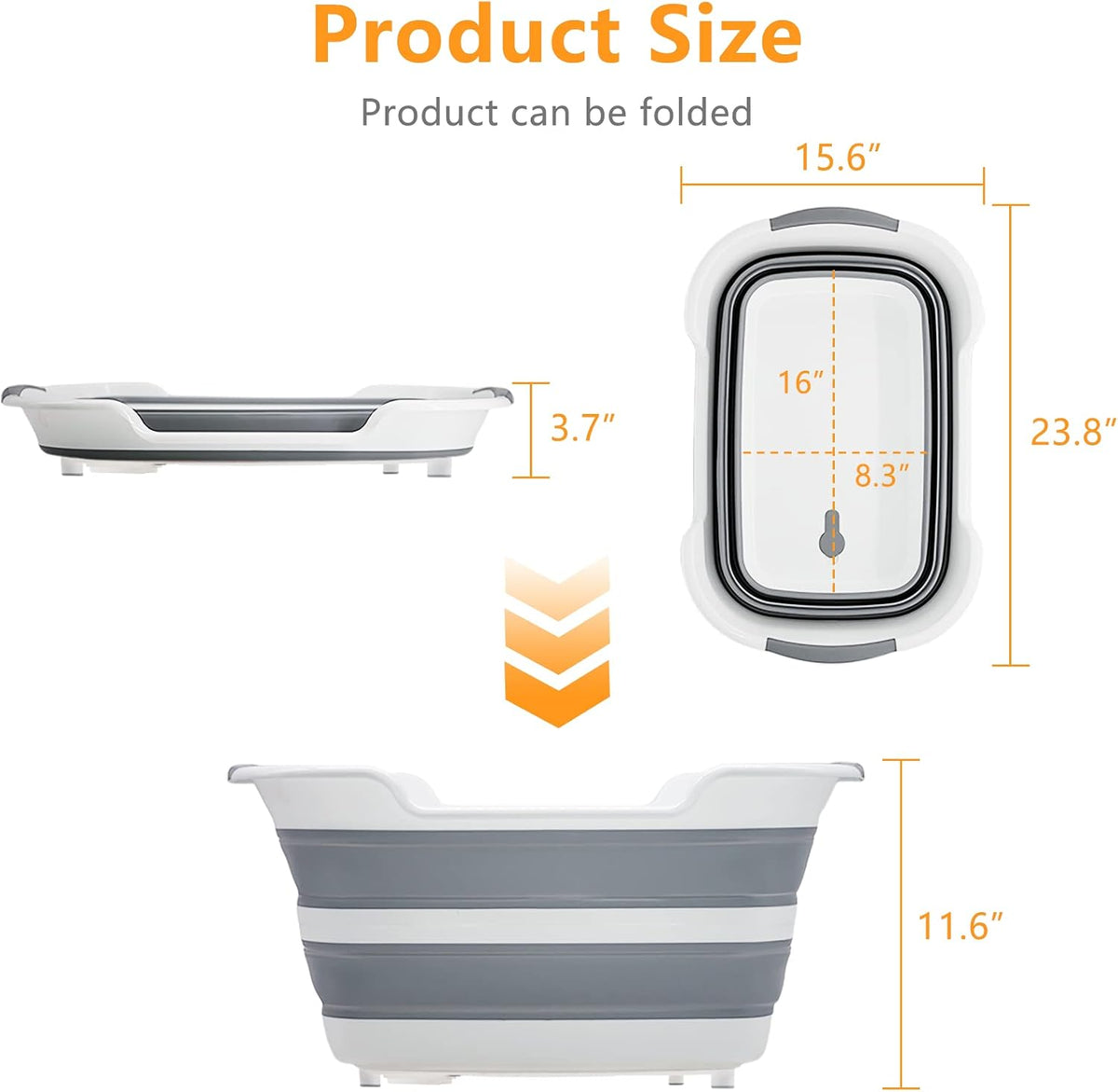 7.1 Gal/27L Multipurpose Collapsible Pet Bathtub Upgraded - Grey-hair collector - image 2