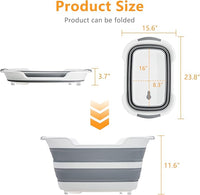 7.1 Gal/27L Multipurpose Collapsible Pet Bathtub Upgraded with Drainage Hole and Pet Hair Collector for Bathing/Shower, Portable Laundry Basket-Foldable Bathing Tub-Storage Organizer.