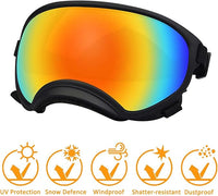 Medium Dog Sunglasses with Adjustable Strap UV Protection, Winproof Dog Puppy Sunglasses, Suitable for Medium Dog Pet Glasses, Dogs Eyes Protection,Soft Dog Goggles