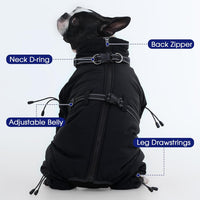 Full Body Dog Coat,Warm Dog Fleece Jackets with Harness Built in Windproof Dogs Snowsuit Zip up Pet - Black / XXX-Large - image 4