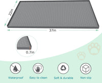 Cat Litter Mat, Silicone Large Cat Mat for Litter Box - 37"L x 22"W / Grey - image 2
