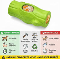 Durable Dog Puzzle Toy for Medium/Large Dogs – Essentials for Dogs - Green & Brown / Tree stump 2 Pack - image 2