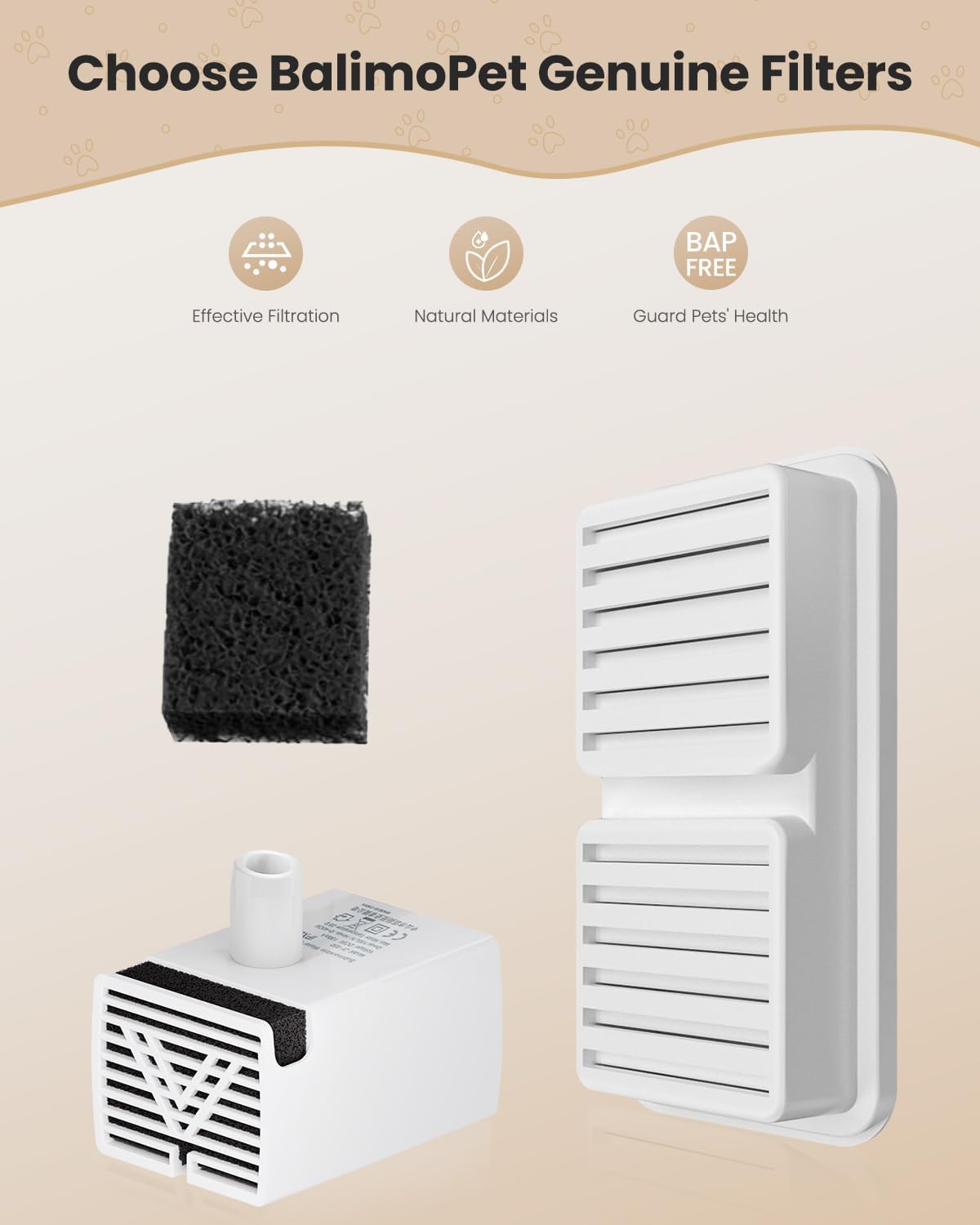 Replacement Filter for BalimoPet Cat Water Fountain - 8 Filters & 8 Sponges - image 4