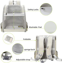 Texsens Innovative Traveler Bubble Backpack Pet Carriers for Cats - Creamy White - image 4
