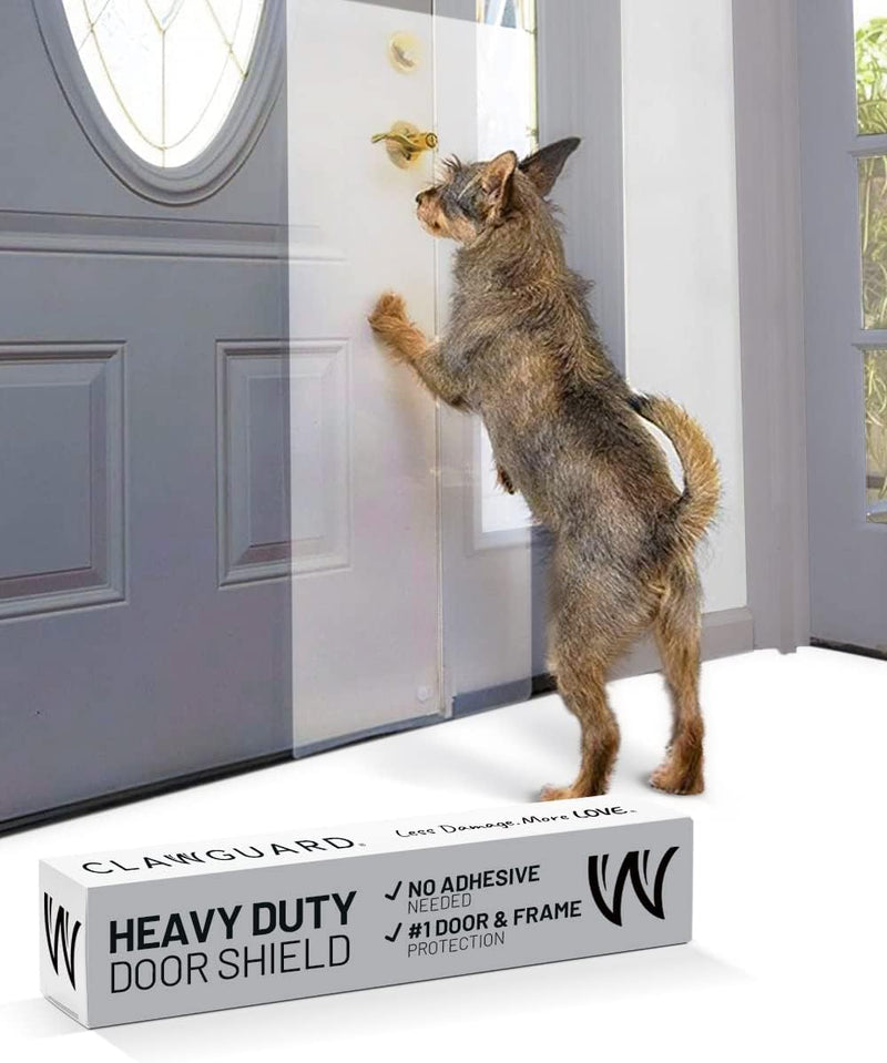 CLAWGUARD Heavy Duty Door Scratch Shield, Clear Wall