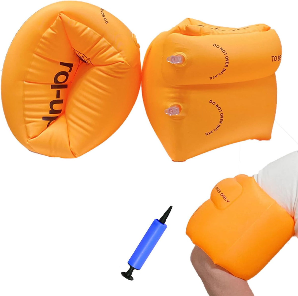 Ztikug inflatable arm floaties, 2 pack of PVC swim arm bands with inflater - view 8