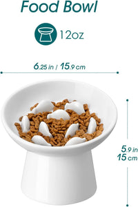 vancasso Ceramic Slow Feeder Cat Bowl - White - image 2