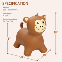 INPANY Bouncy Bull, Cow Hopper for Cowboys, Kid Gifts Toy - Brown Monkey - image 2