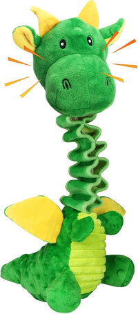 Dog Toys 3-Pack Cute Duck Shapes Puppy Toys No-Stuffing Squeaky - Green / Pterosaur