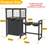 30.6Long x 26.2 High Elevated Dog Bowl Stand with Storage - Black - image 2