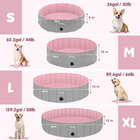 Furrybaby Foldable Dog Pool Non-Slip Hard Bath Tub Indoor Outdoor - 40*12inch / Grey,pink - image 2
